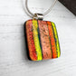 Autumn Stripes Glass Necklace