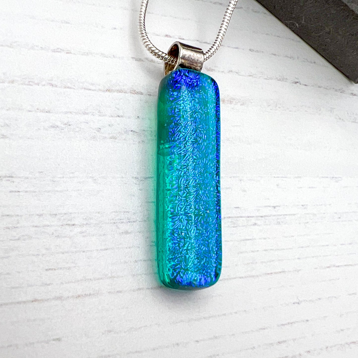 Blue Teal Glass Necklace