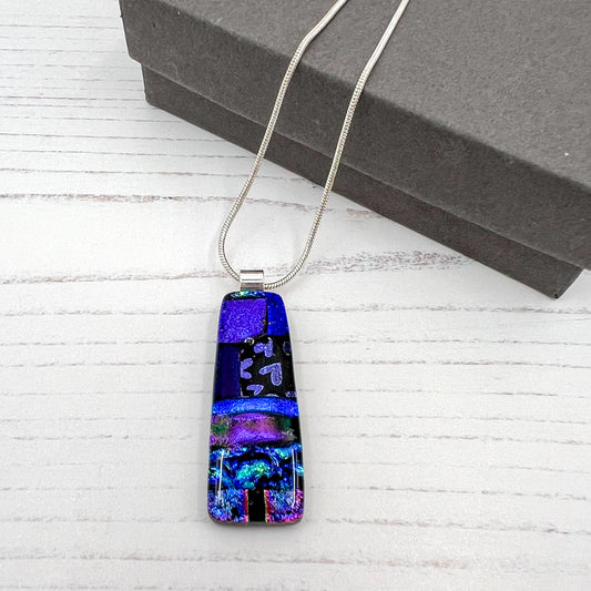 Purple Blues Glass Necklace