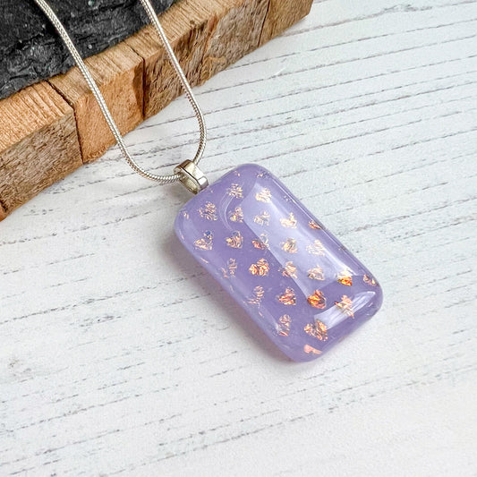 Cariad Lilac Dichroic Glass Necklace
