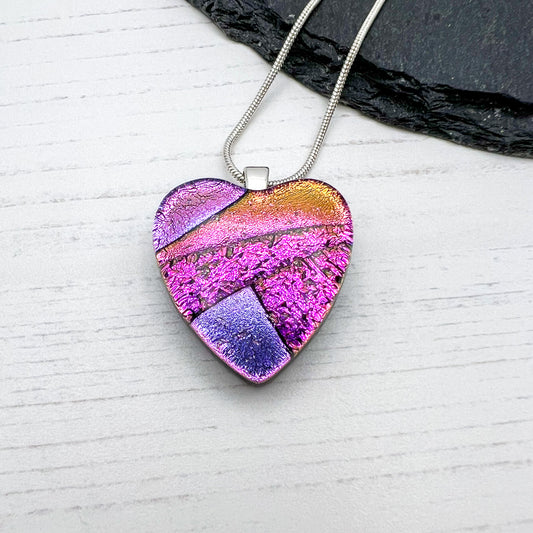 Cariad Pink Glass Necklace