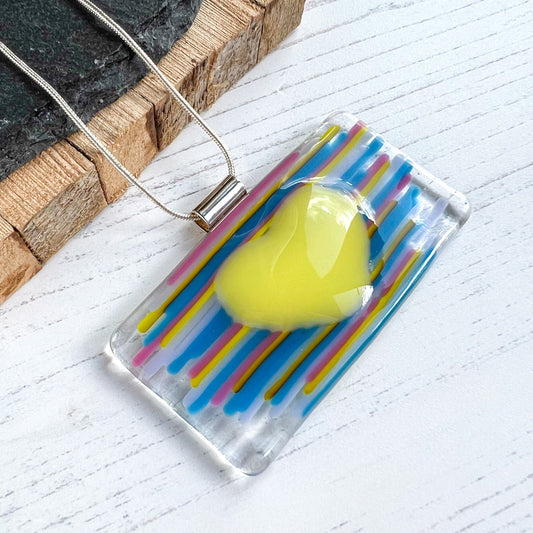 Cariad Yellow Glass Necklace