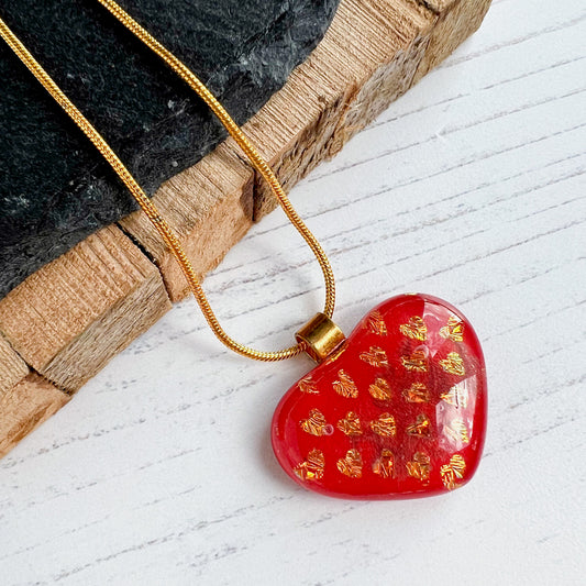 Cariad Red Dichroic Necklace