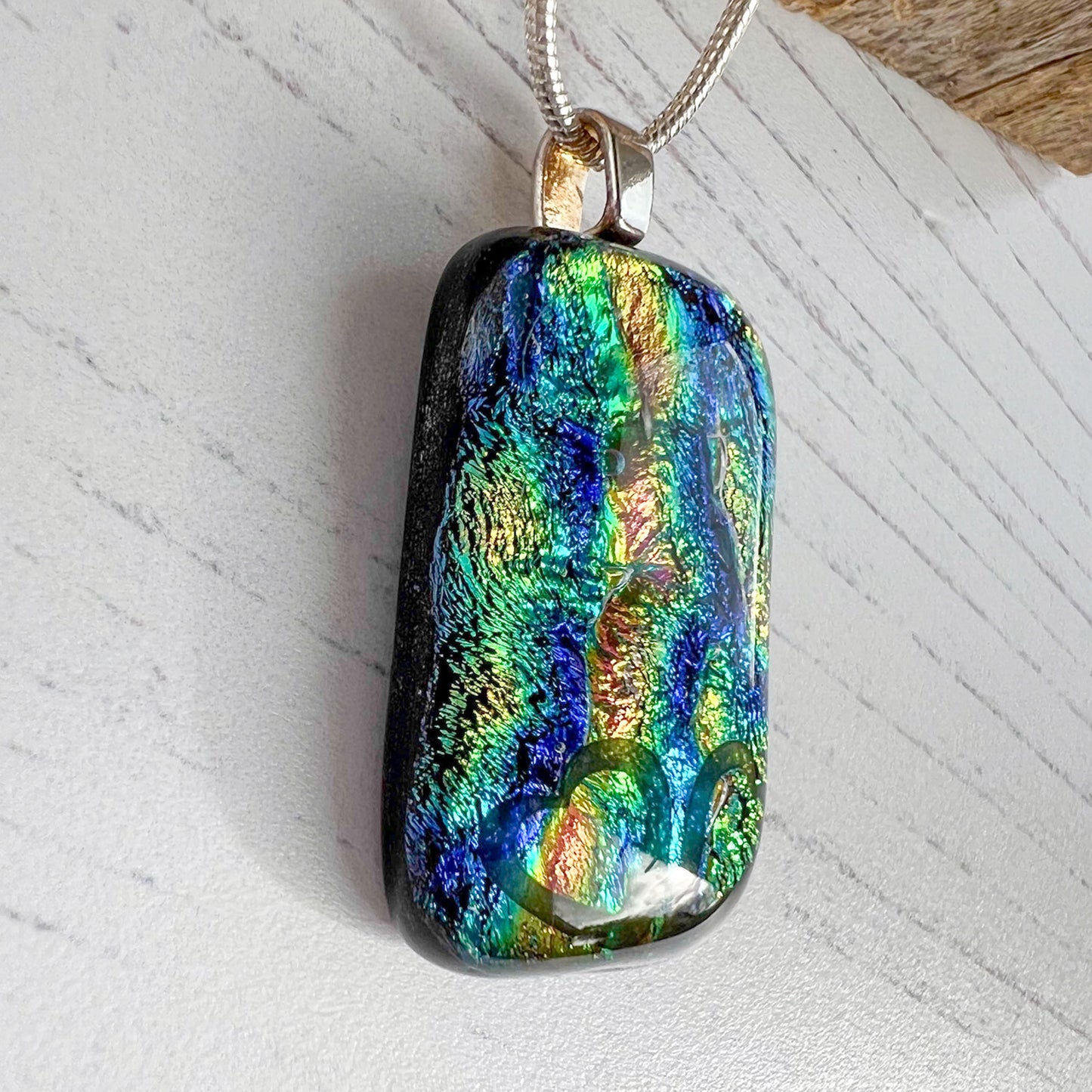 Cariad Rainbow Dichroic Glass Necklace