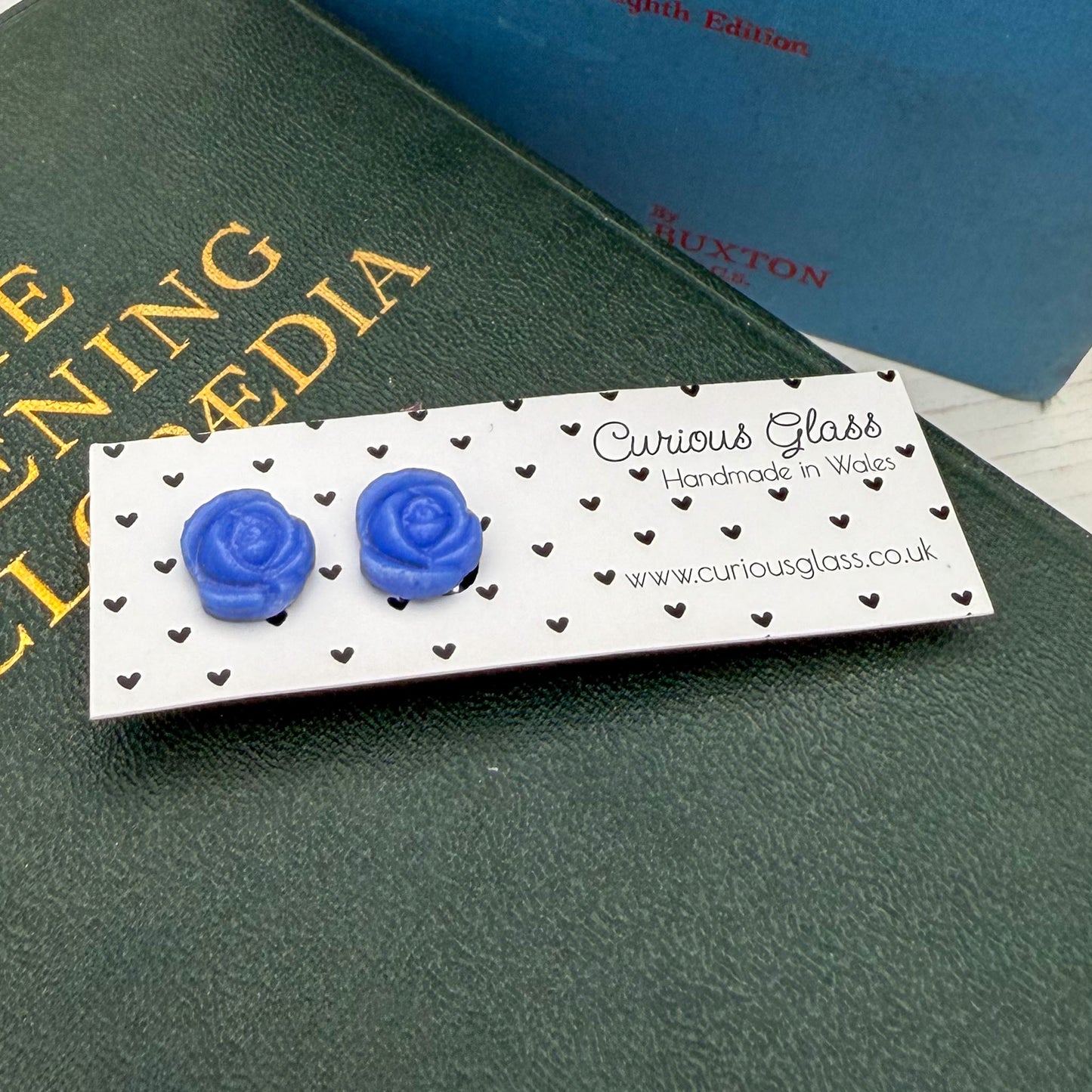 Cute glass flower earrings - clip-on