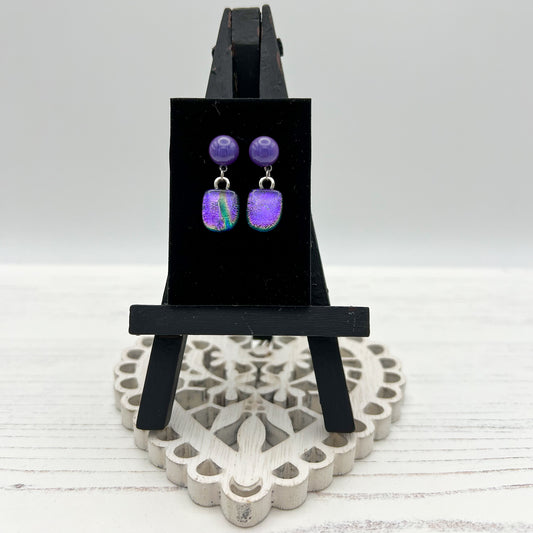Purple Glass Earrings