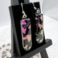 Pink Butterflies Glass Earrings