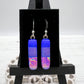 Pink Blue Glass Earrings