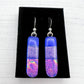 Pink Blue Glass Earrings