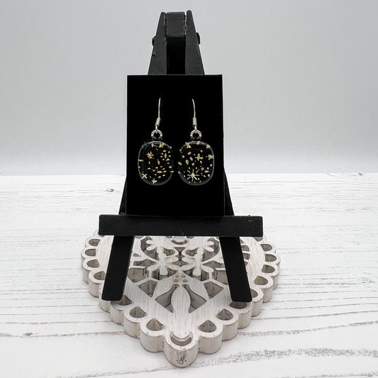 Black Firework Glass Earrings