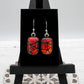 Red Geometric Glass Earrings