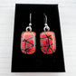 Red Geometric Glass Earrings