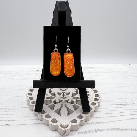 Bright Orange Glass Earrings