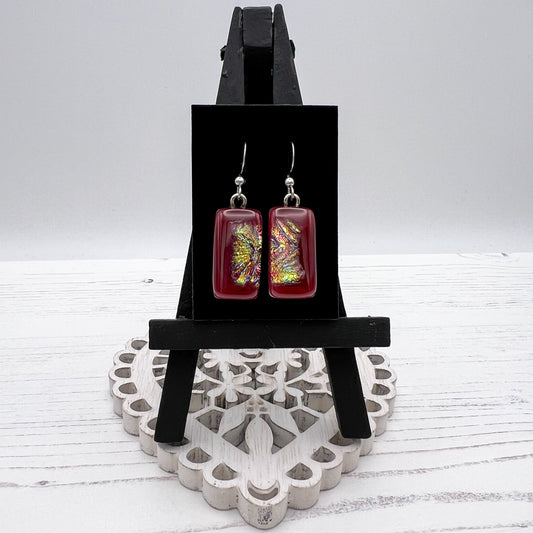 Pink Gold Glass Earrings