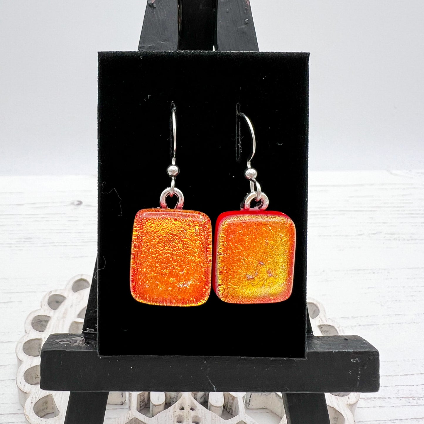 Orange Glass Earrings