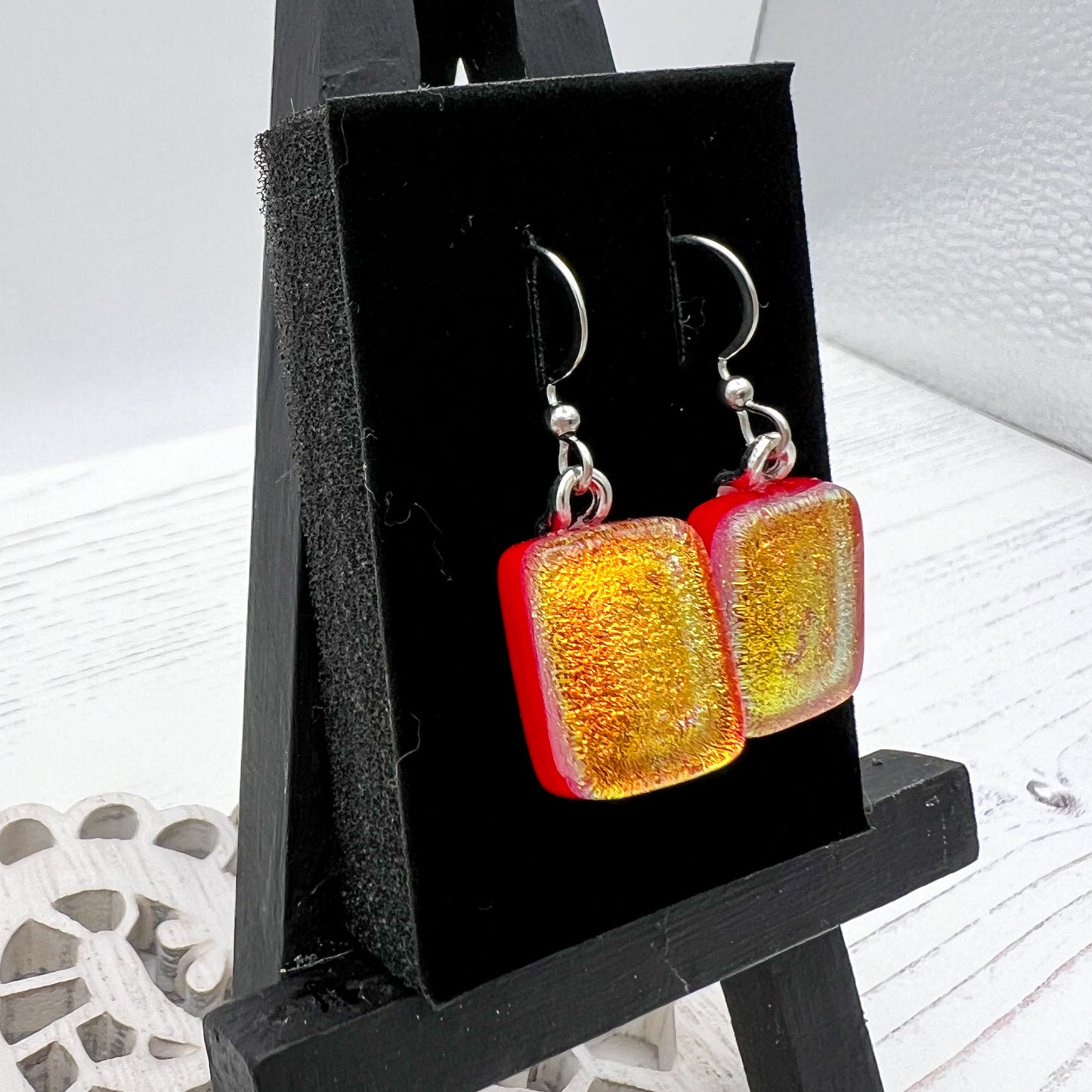 Orange Glass Earrings
