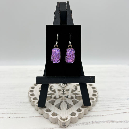 Lilac Pink Glass Earrings