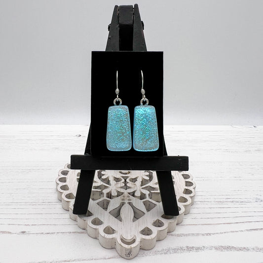 Ice Blue Glass Earrings