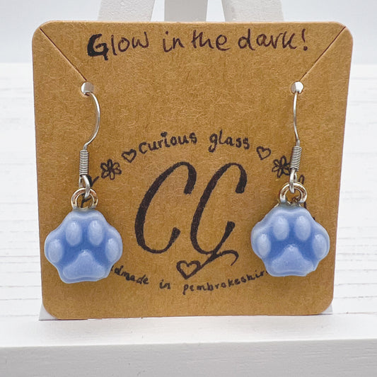 Paw Print Glass Earrings