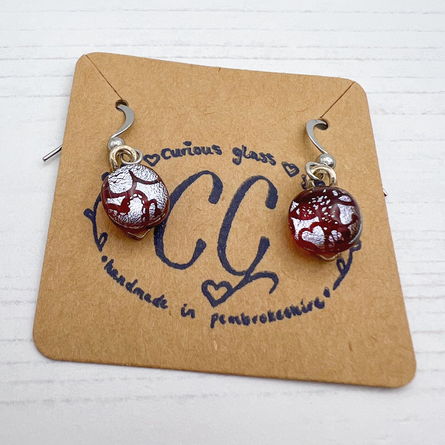 Shades of Red, Orange & Yellow Glass Earrings