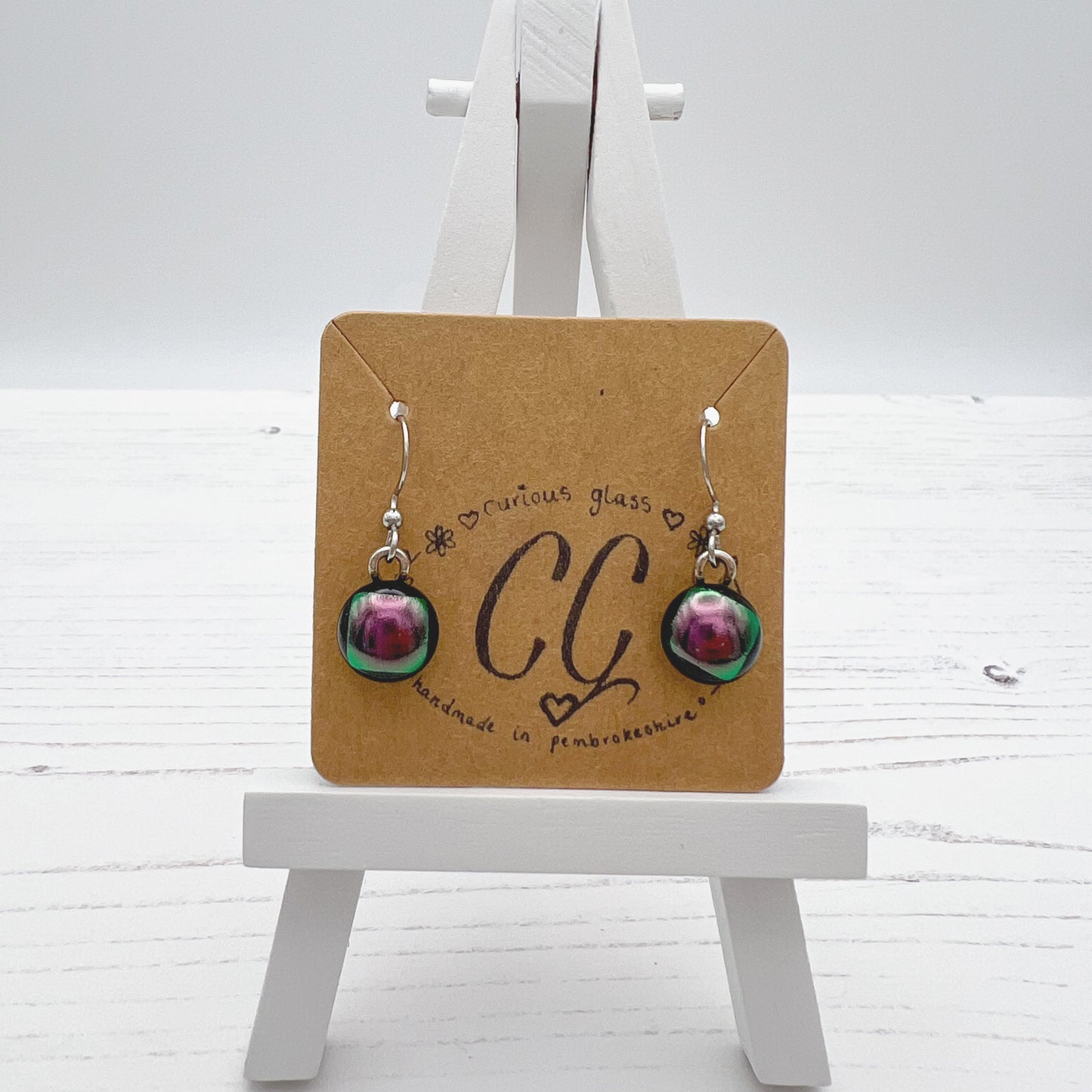 Shades of Pink & Purple Glass Earrings
