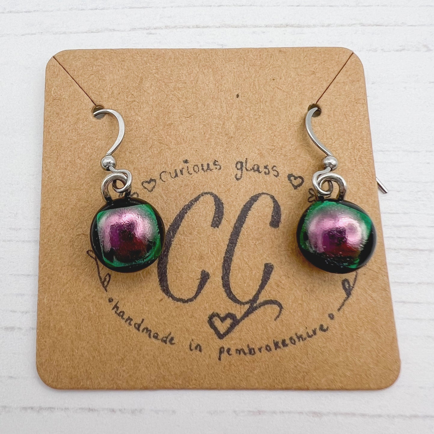 Shades of Pink & Purple Glass Earrings