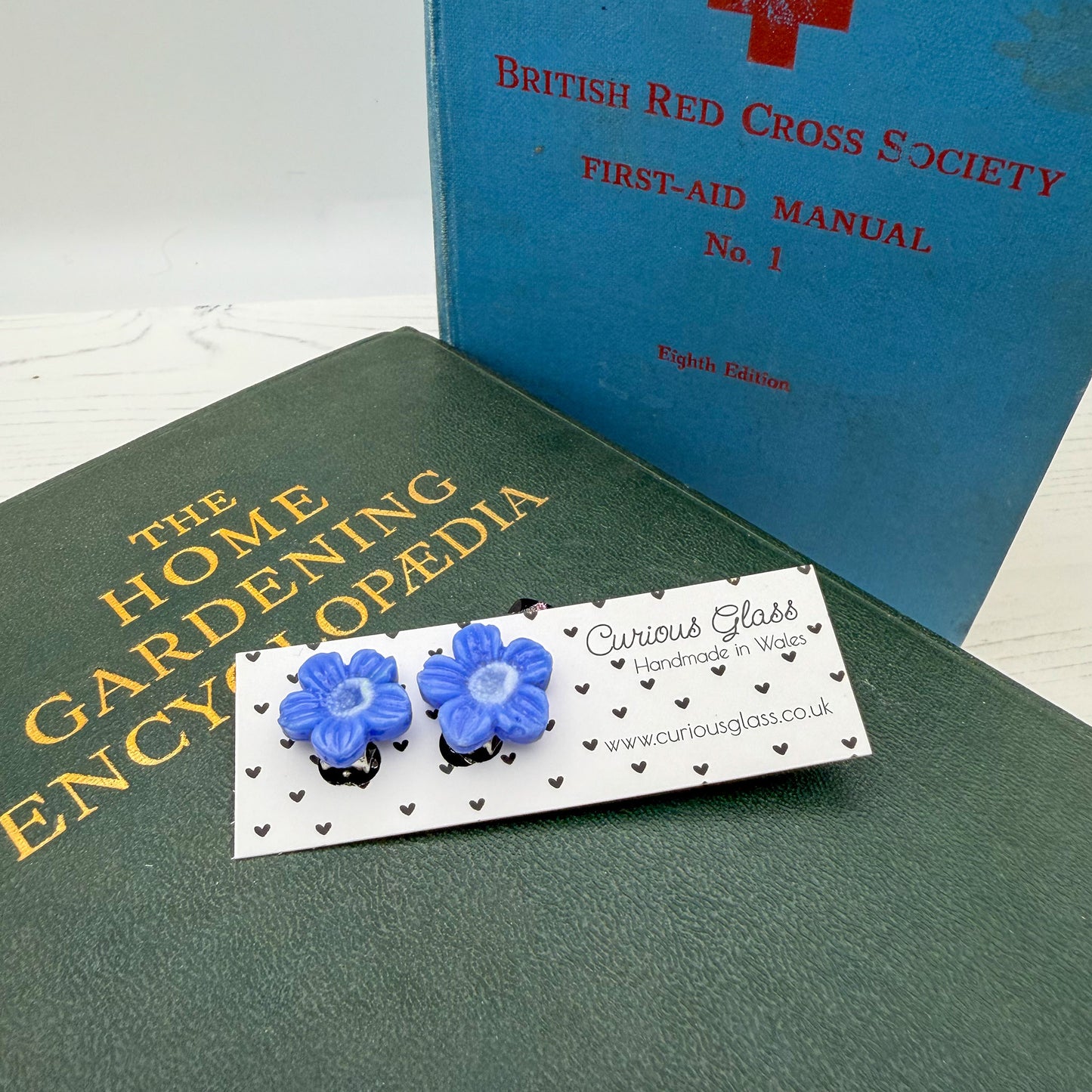 Cute glass flower earrings - clip-on