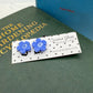 Cute glass flower earrings - clip-on