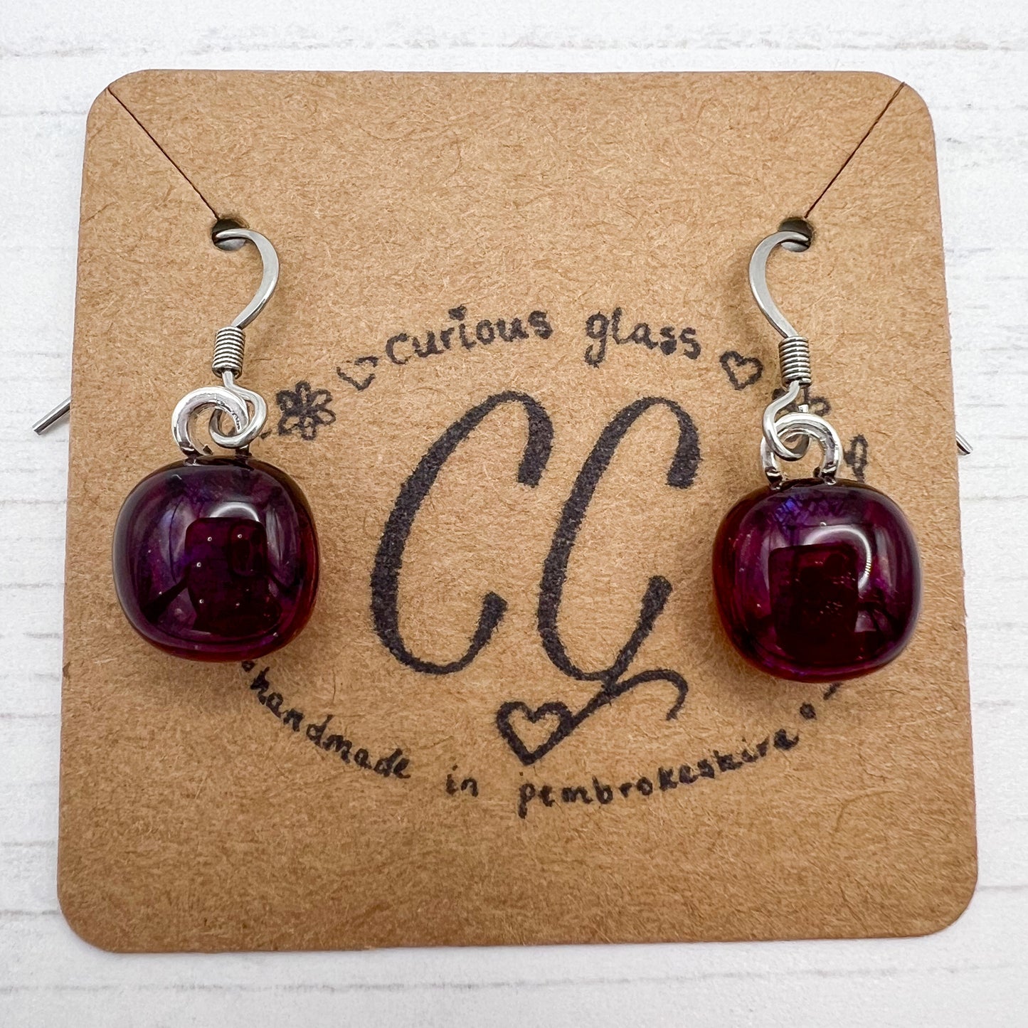 Shades of Red, Orange & Yellow Glass Earrings