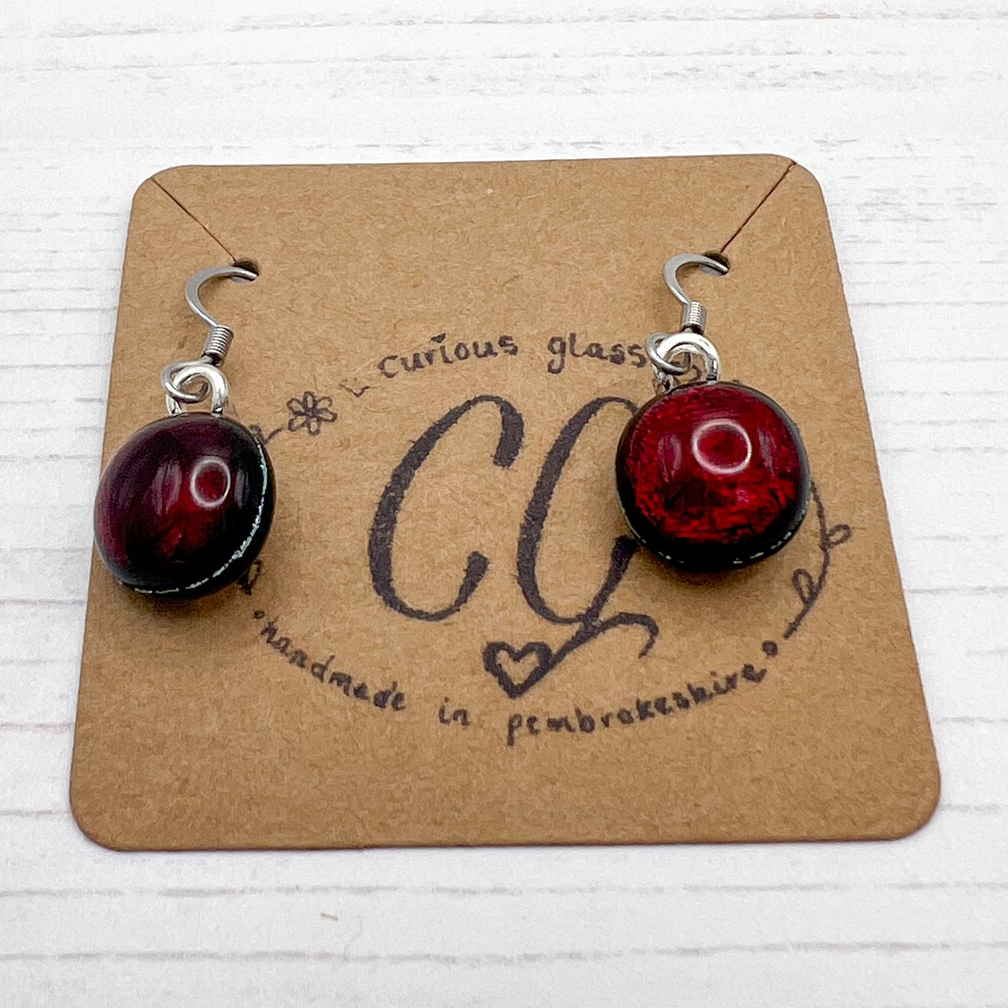 Shades of Red, Orange & Yellow Glass Earrings