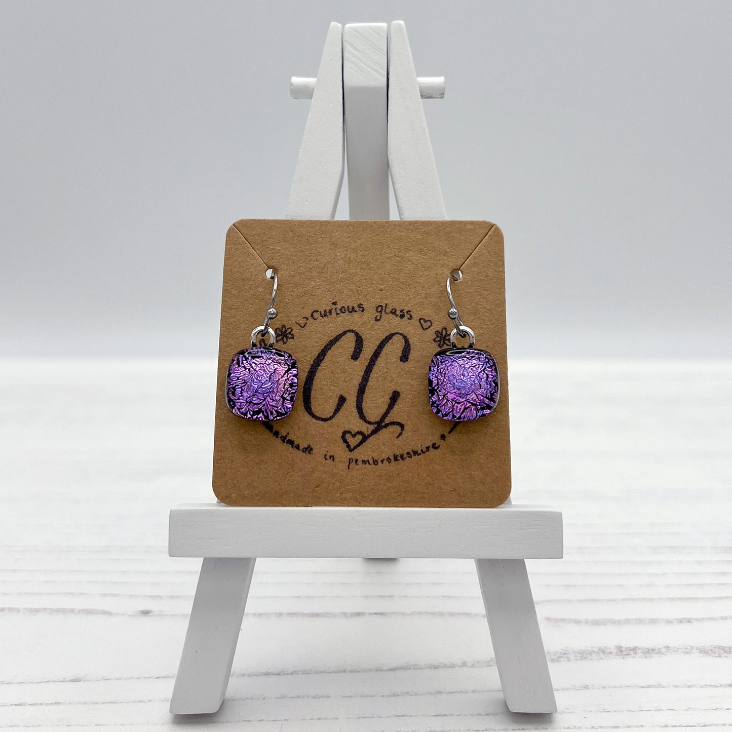 Shades of Pink & Purple Glass Earrings