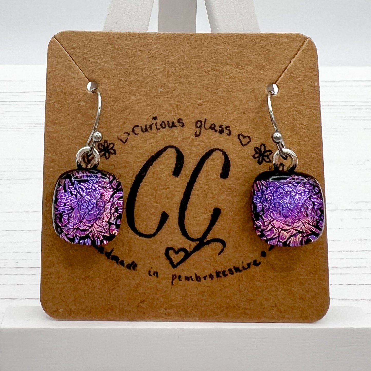 Shades of Pink & Purple Glass Earrings