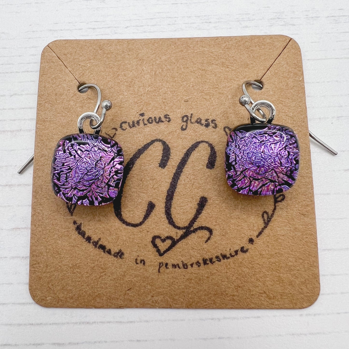 Shades of Pink & Purple Glass Earrings