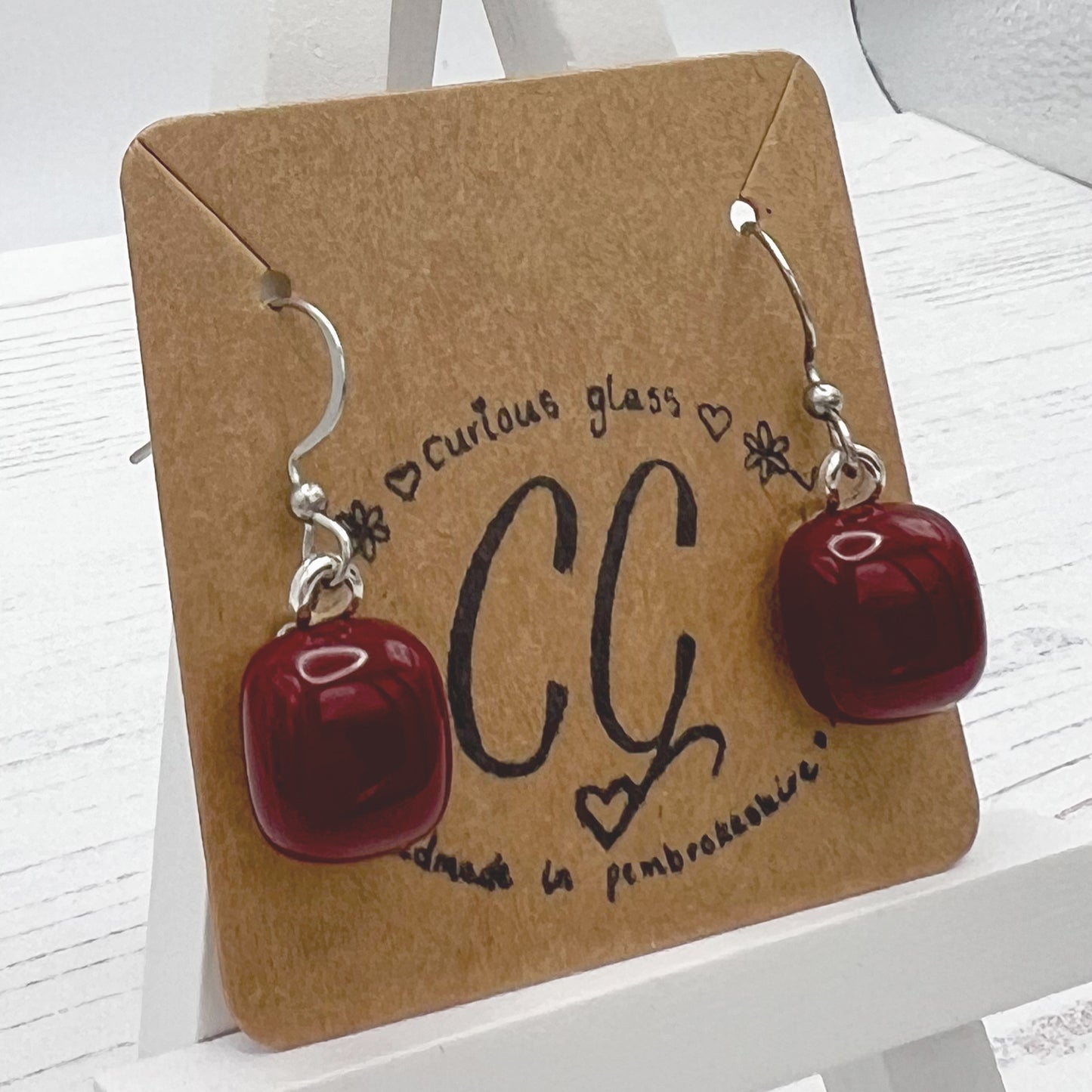 Shades of Red, Orange & Yellow Glass Earrings