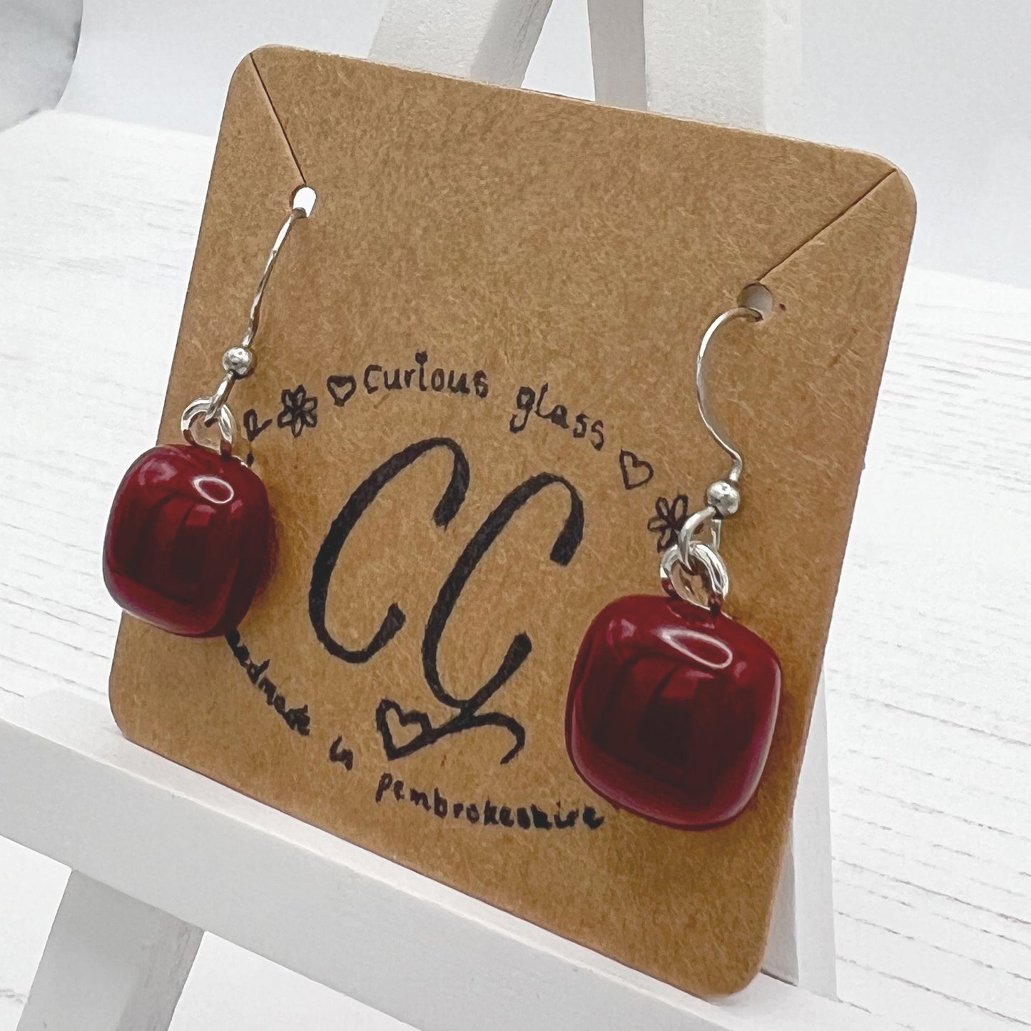 Shades of Red, Orange & Yellow Glass Earrings