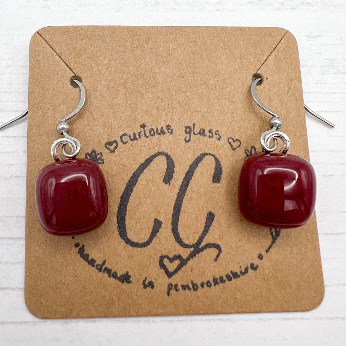 Shades of Red, Orange & Yellow Glass Earrings