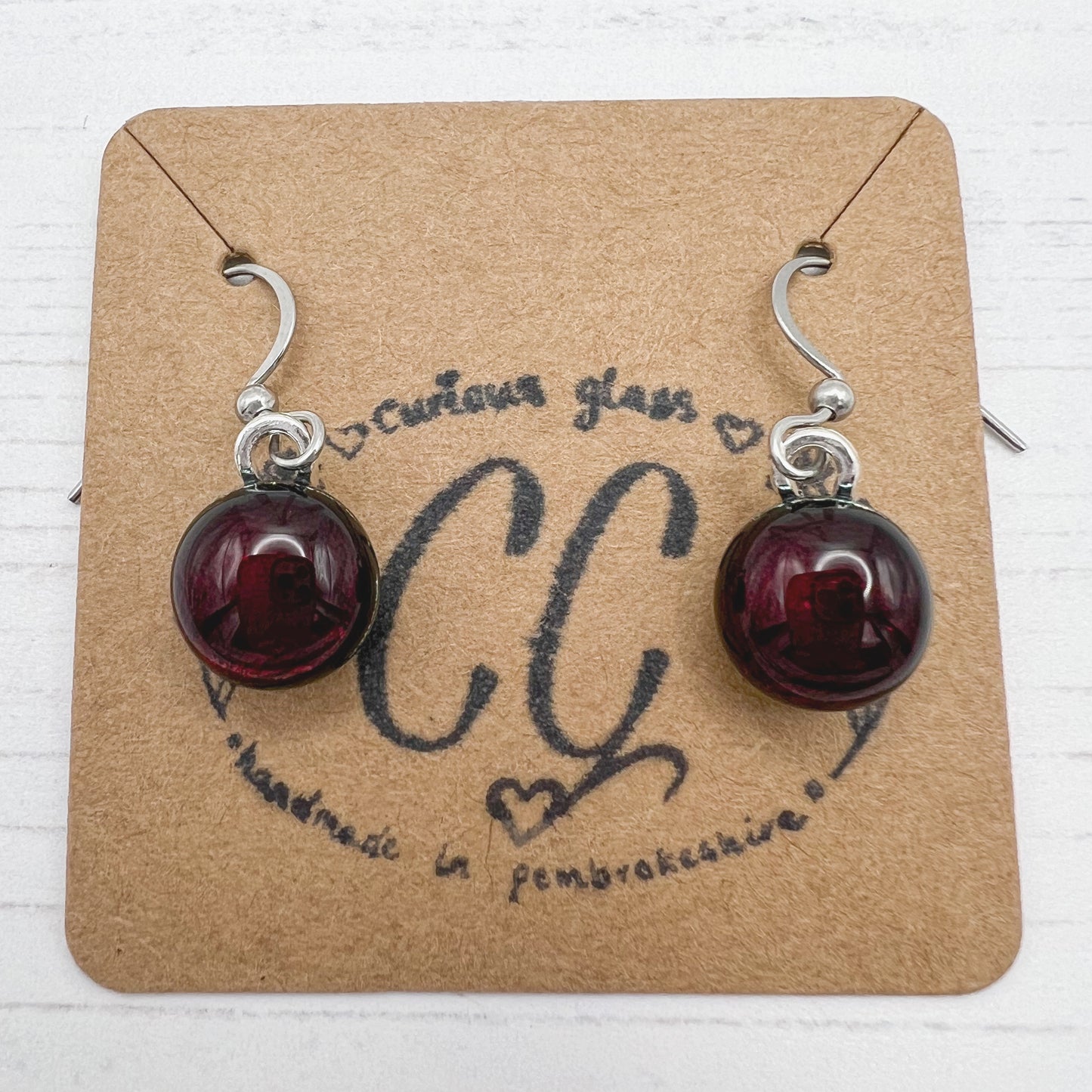 Shades of Red, Orange & Yellow Glass Earrings