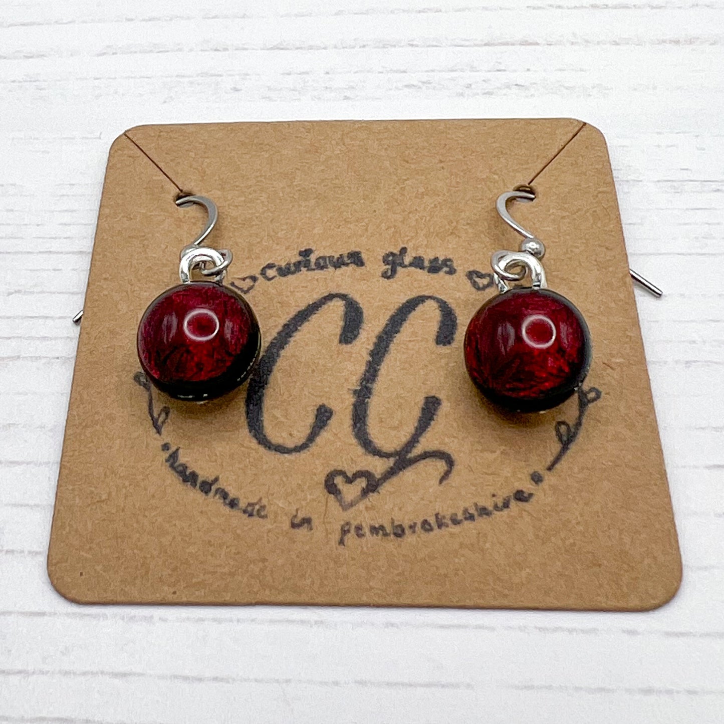Shades of Red, Orange & Yellow Glass Earrings
