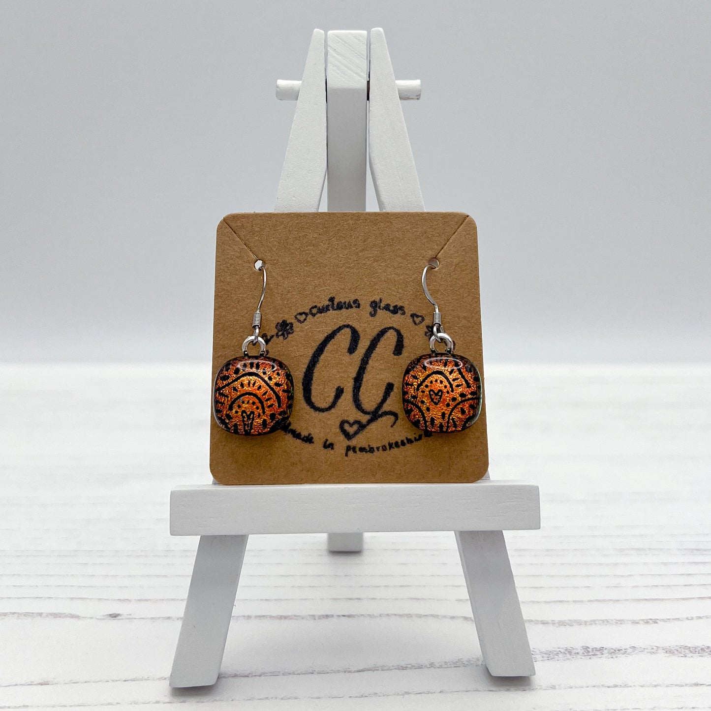 Shades of Red, Orange & Yellow Glass Earrings