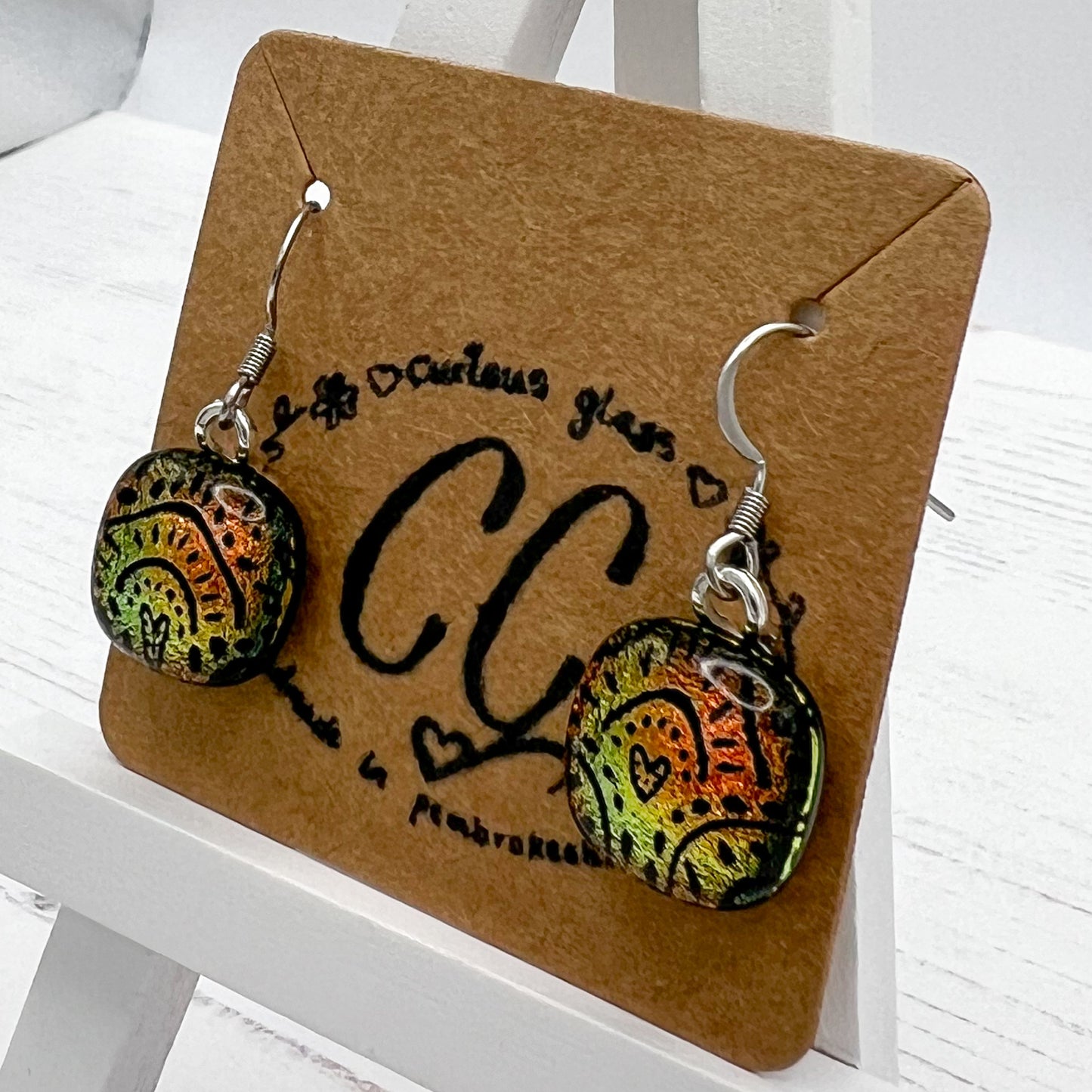 Shades of Red, Orange & Yellow Glass Earrings