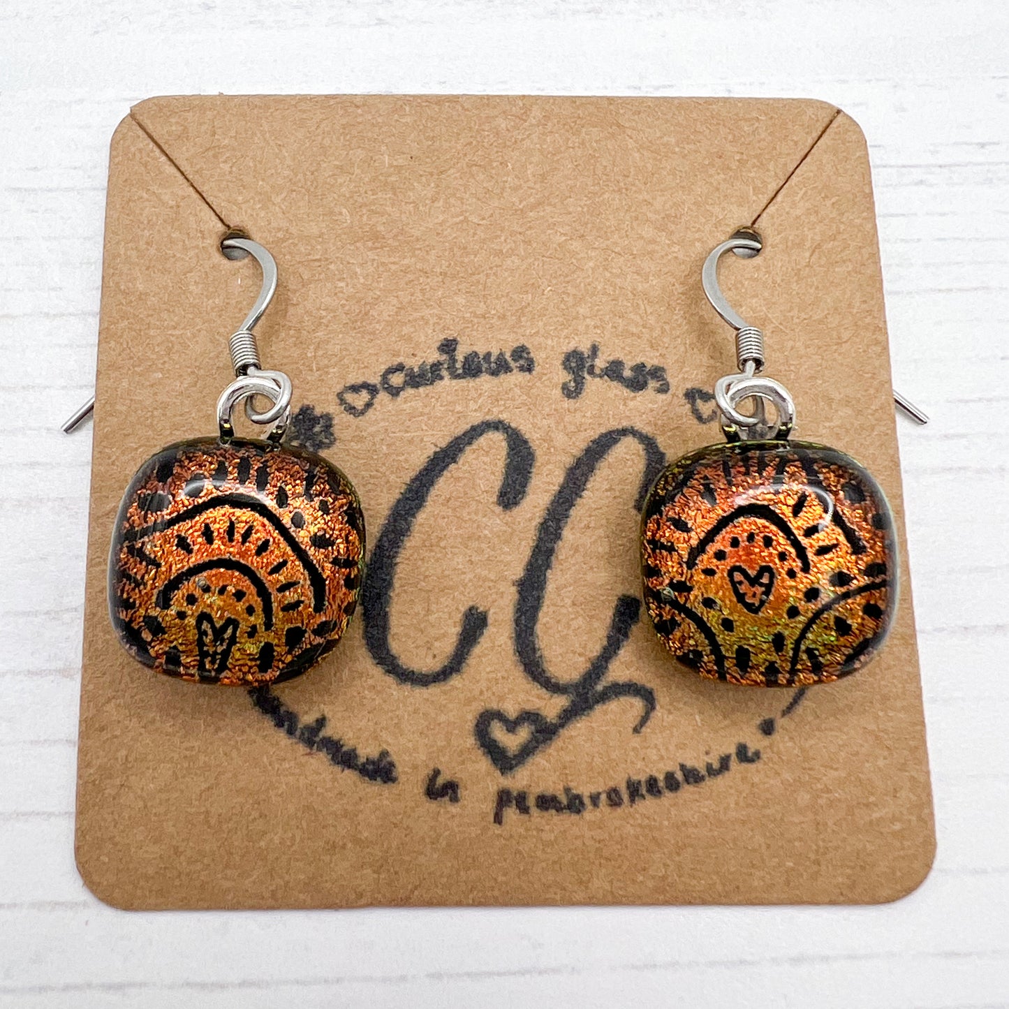Shades of Red, Orange & Yellow Glass Earrings