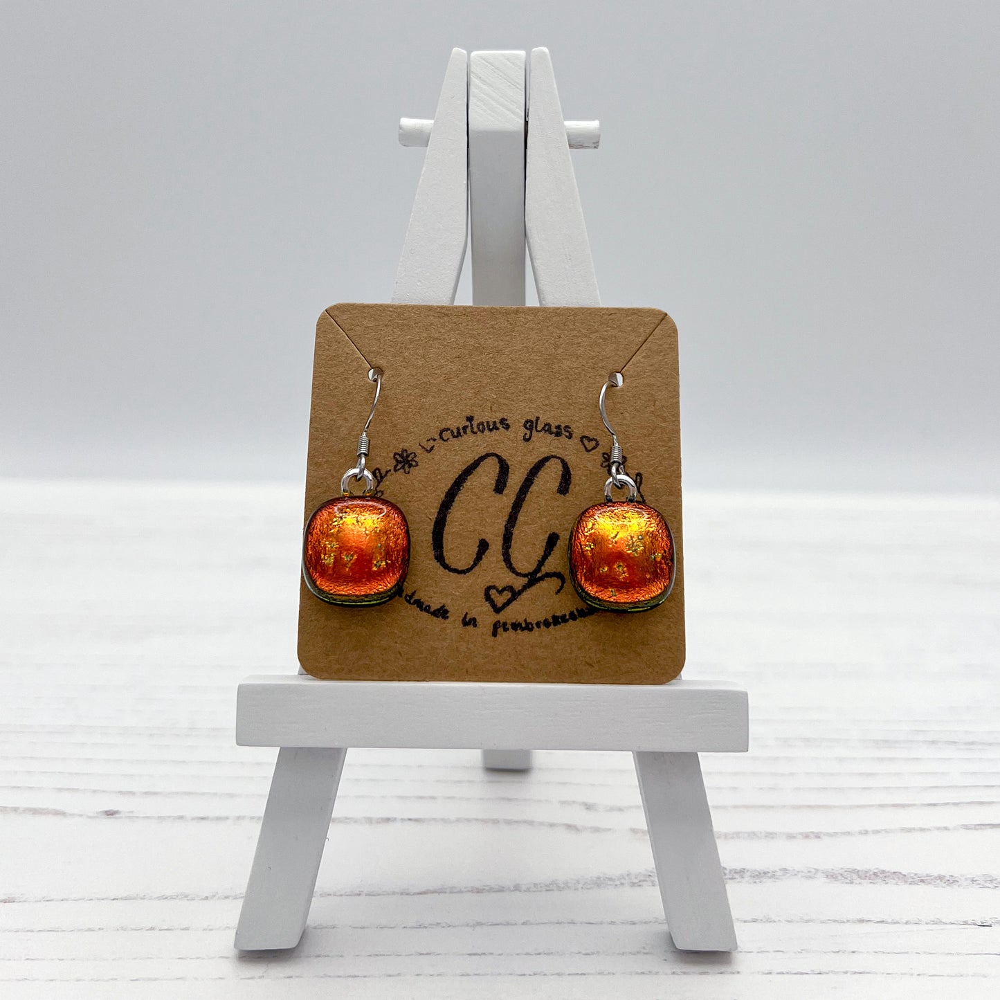 Shades of Red, Orange & Yellow Glass Earrings