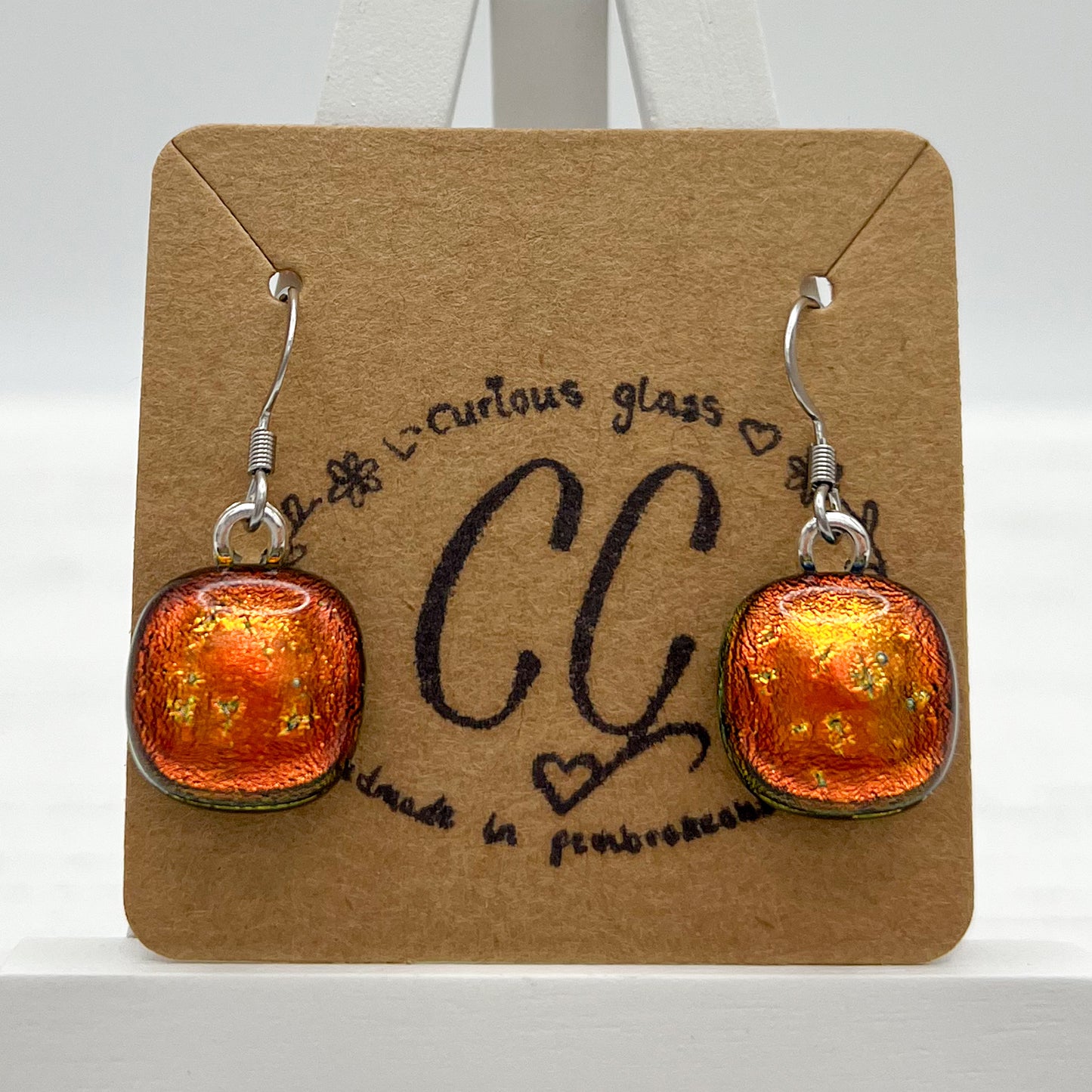 Shades of Red, Orange & Yellow Glass Earrings