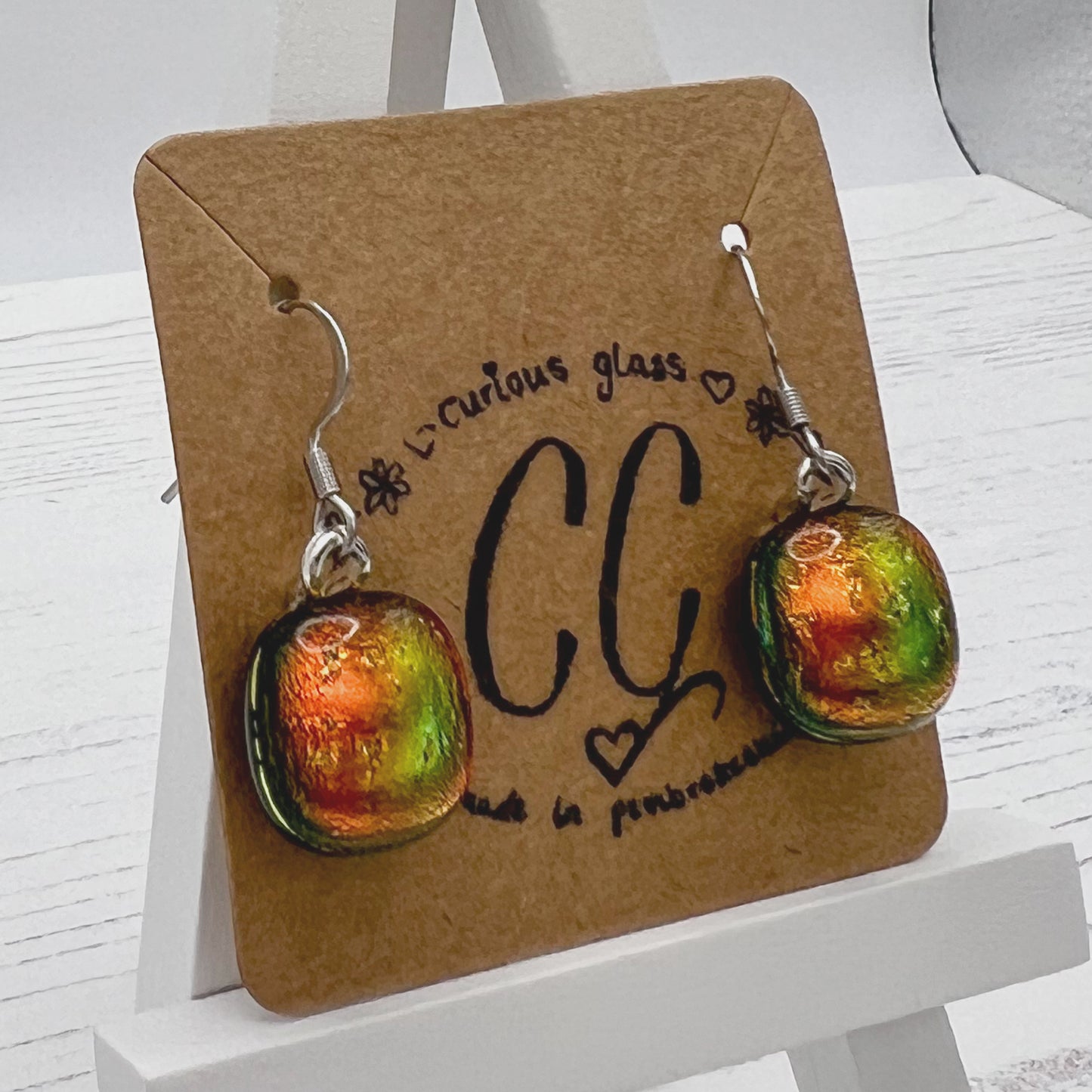 Shades of Red, Orange & Yellow Glass Earrings