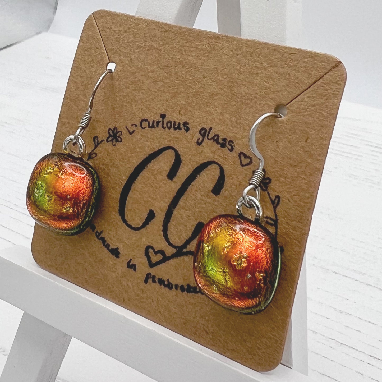 Shades of Red, Orange & Yellow Glass Earrings