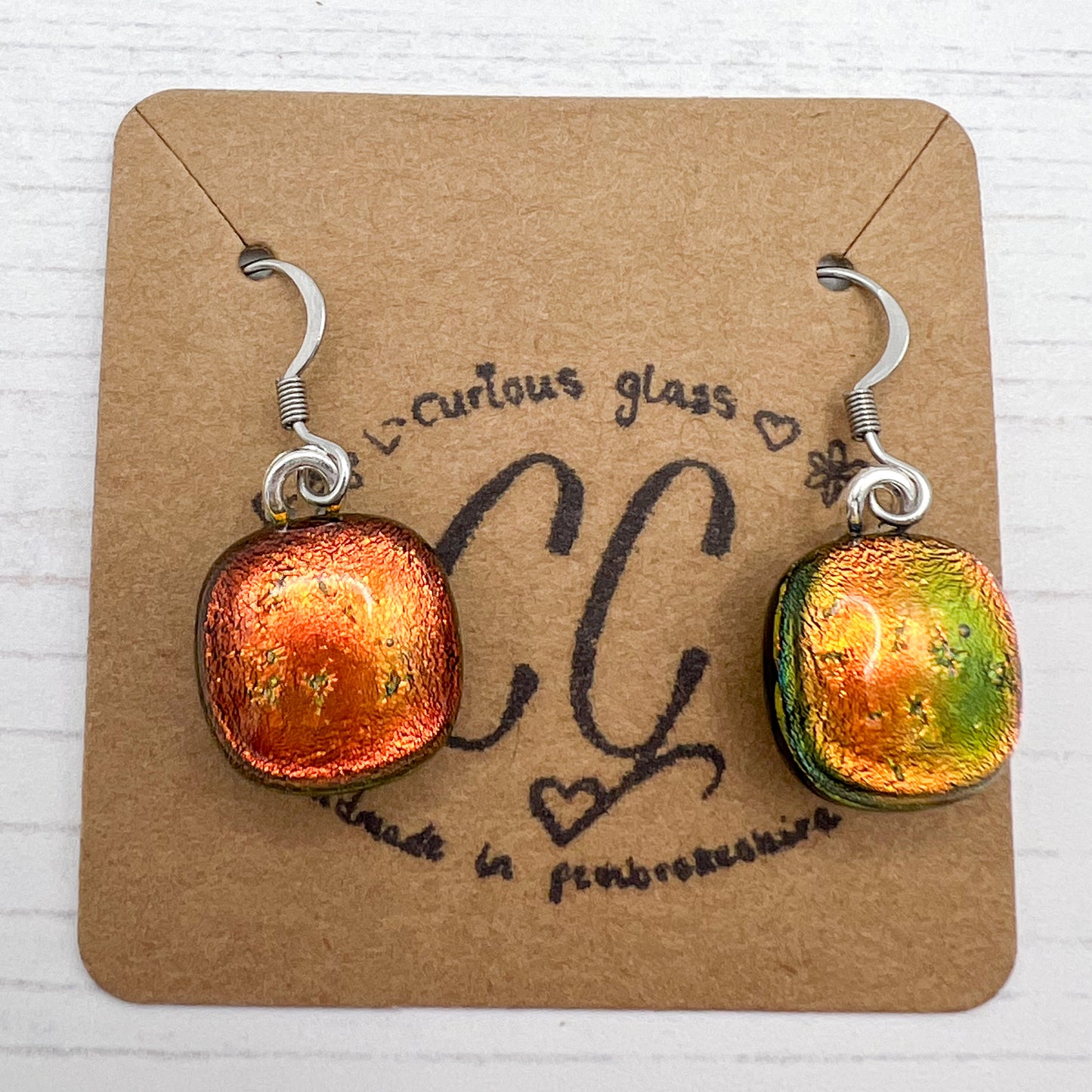 Shades of Red, Orange & Yellow Glass Earrings