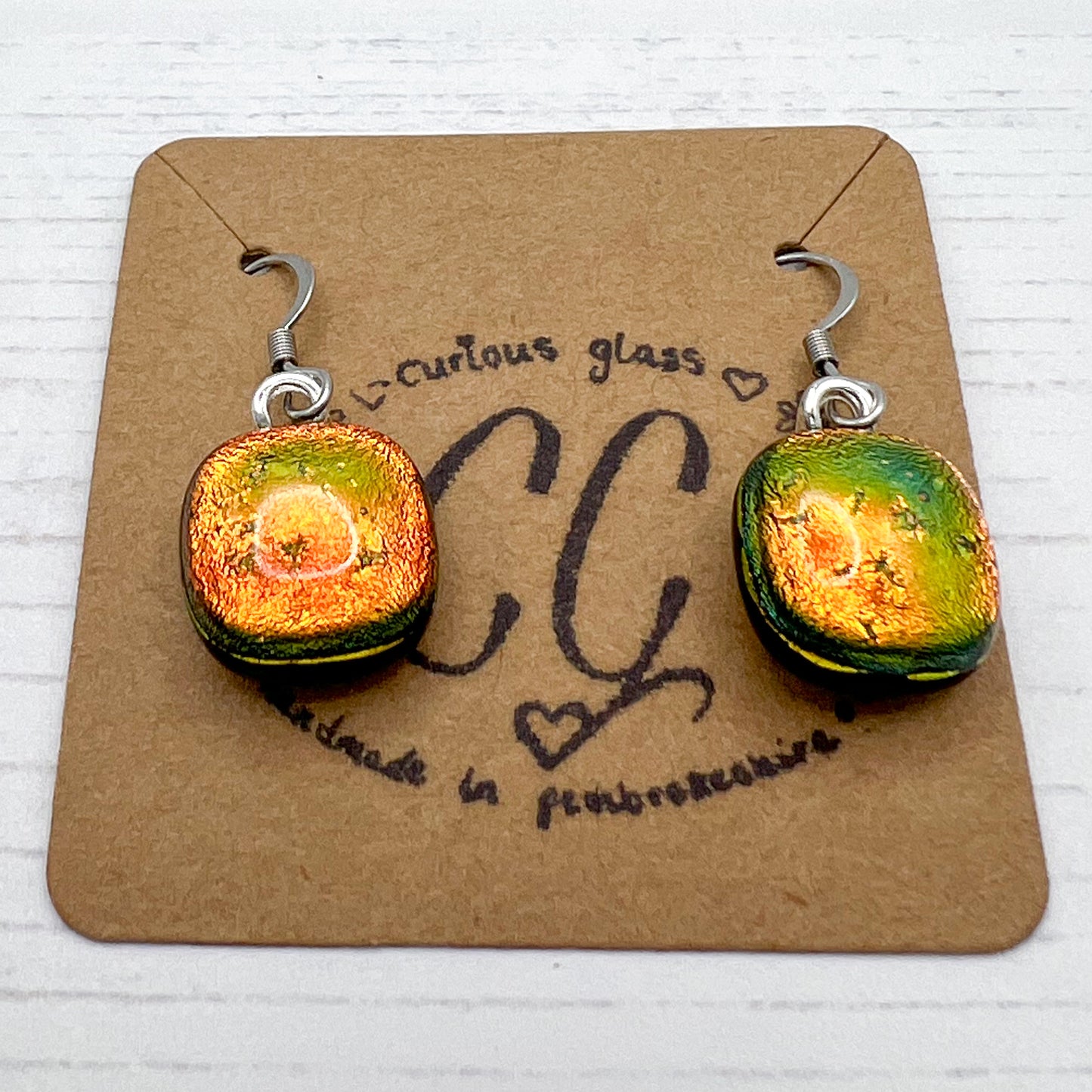 Shades of Red, Orange & Yellow Glass Earrings