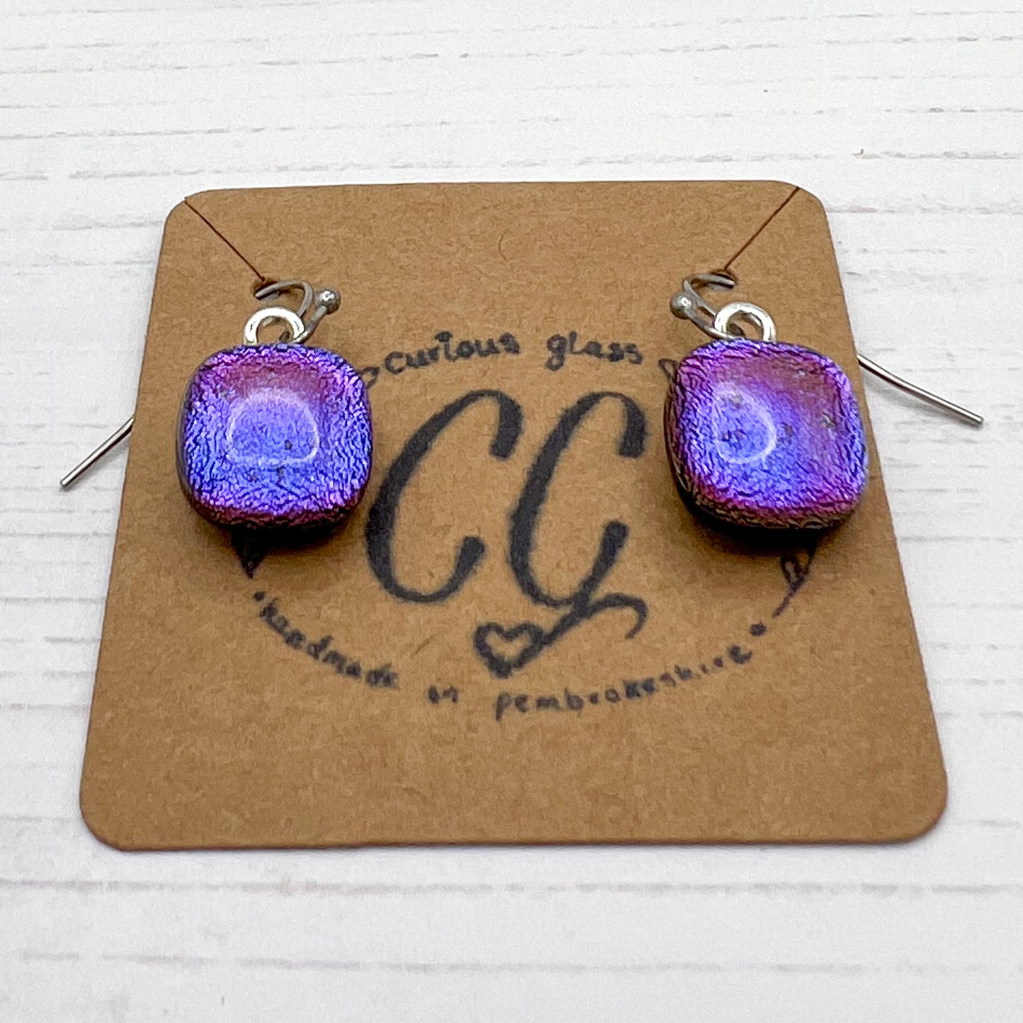 Shades of Pink & Purple Glass Earrings