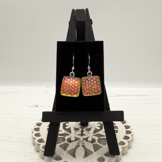 Blue Dotty Glass Earrings