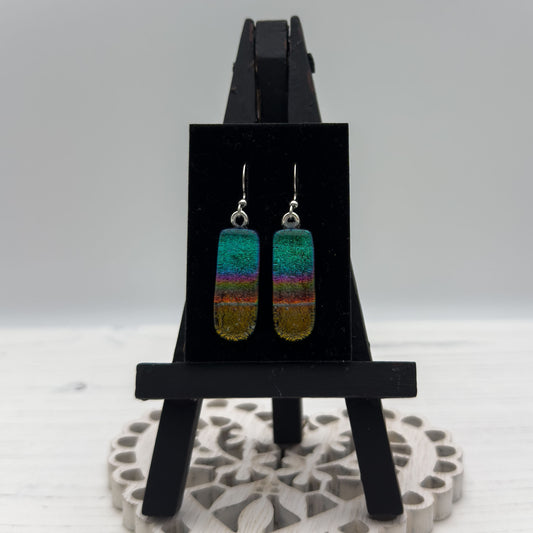 Sunrise Stripe Glass Earrings